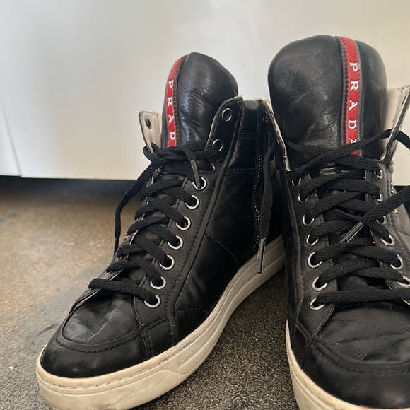 Prada leather hightop sneakers - Picture 4 of 10